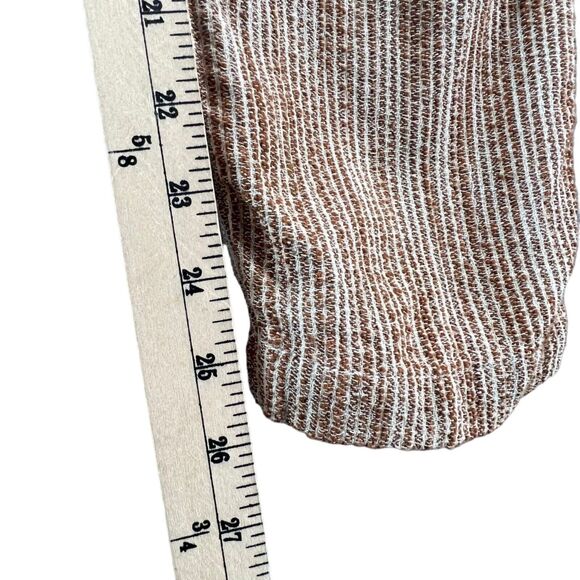 Free People Light At Sunrise Pants Women 4 Brown White Cotton Crop Resort Boho - Picture 11 of 15